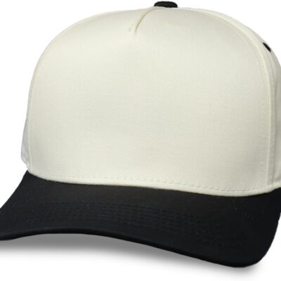 Two-Tone Blank Snapback Hat - Classic Blank Trucker Hat for Men & Women - Minimalist Baseball Cap with Foam Front