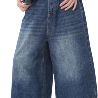 Long Jorts Y2k Hip Hop Jean Shorts Men Baggy Denim Shorts Loose Casual Vintage Wide Leg Designer Skater Shorts