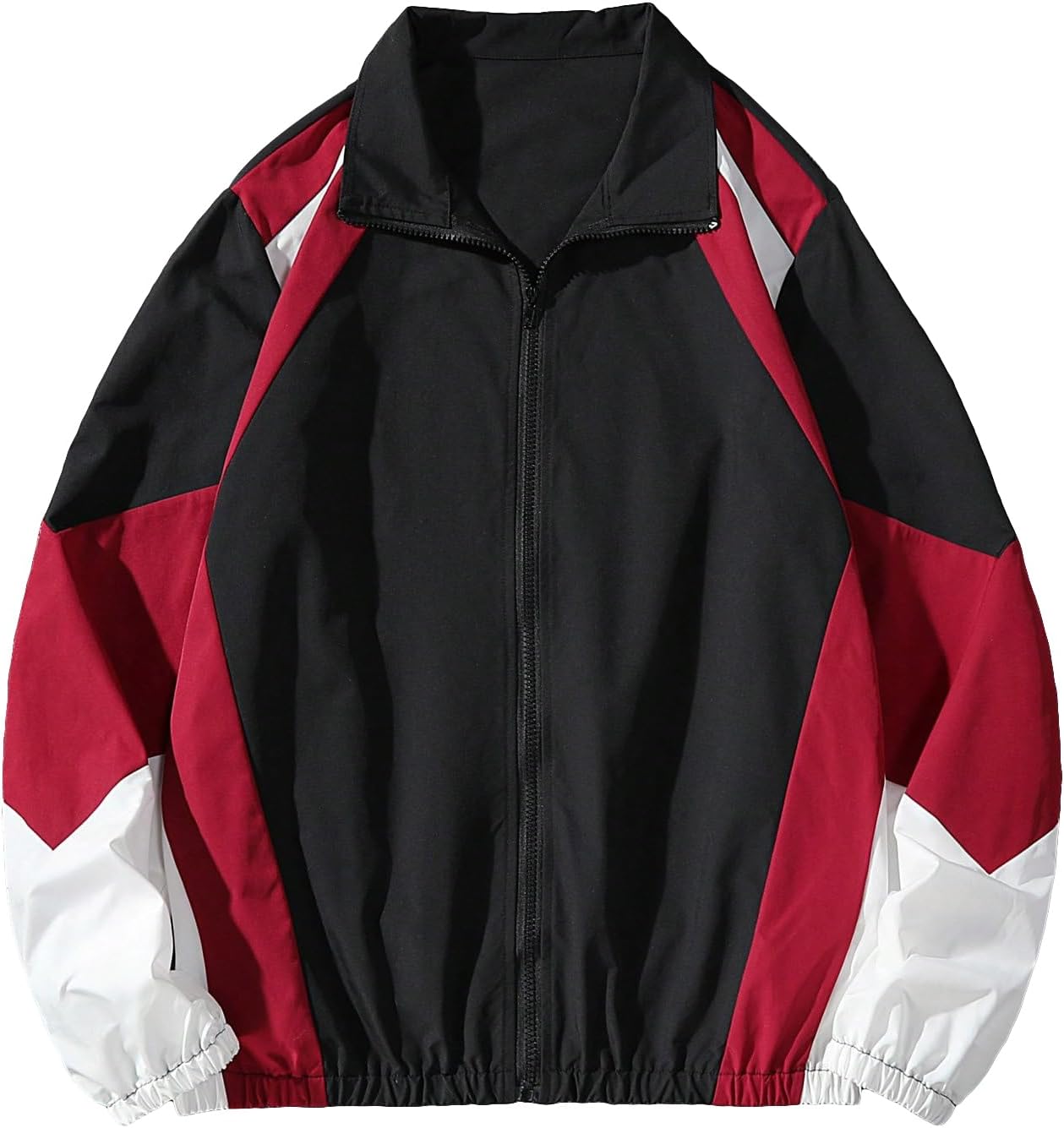 Men's Varsity Jacket Zipper Color Block Windbreaker Jackets Long Sleeve Coats Streetwear
