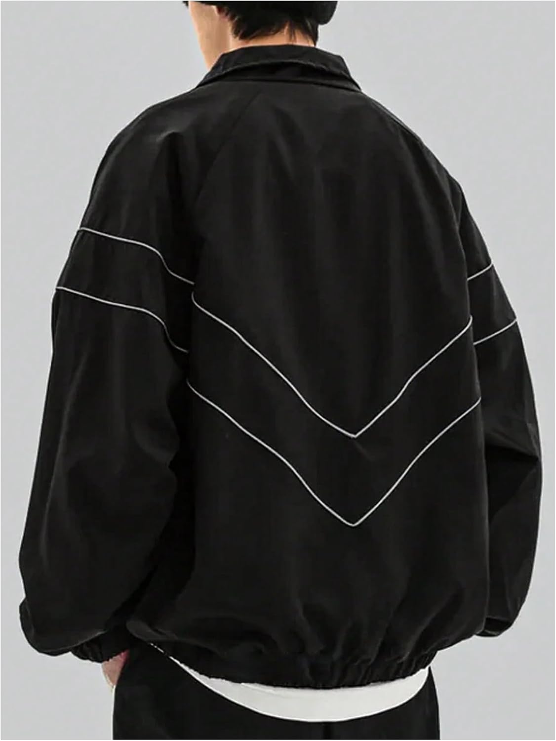 Men's Y2k Zip Up Jacket Lightweight Windbreaker Outerwear Varsity Jackets - Image 2