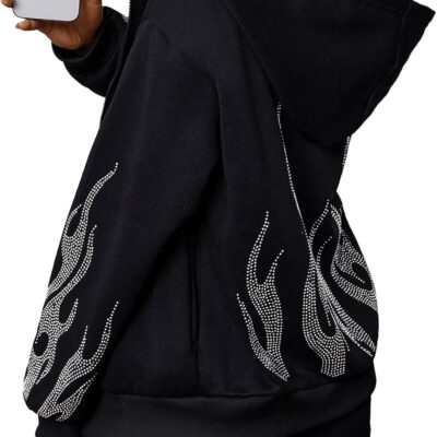 Women Zip Up Hoodie Y2k Graphic Oversized Sweatshirt Long Sleeve Jackets Fall Outfits