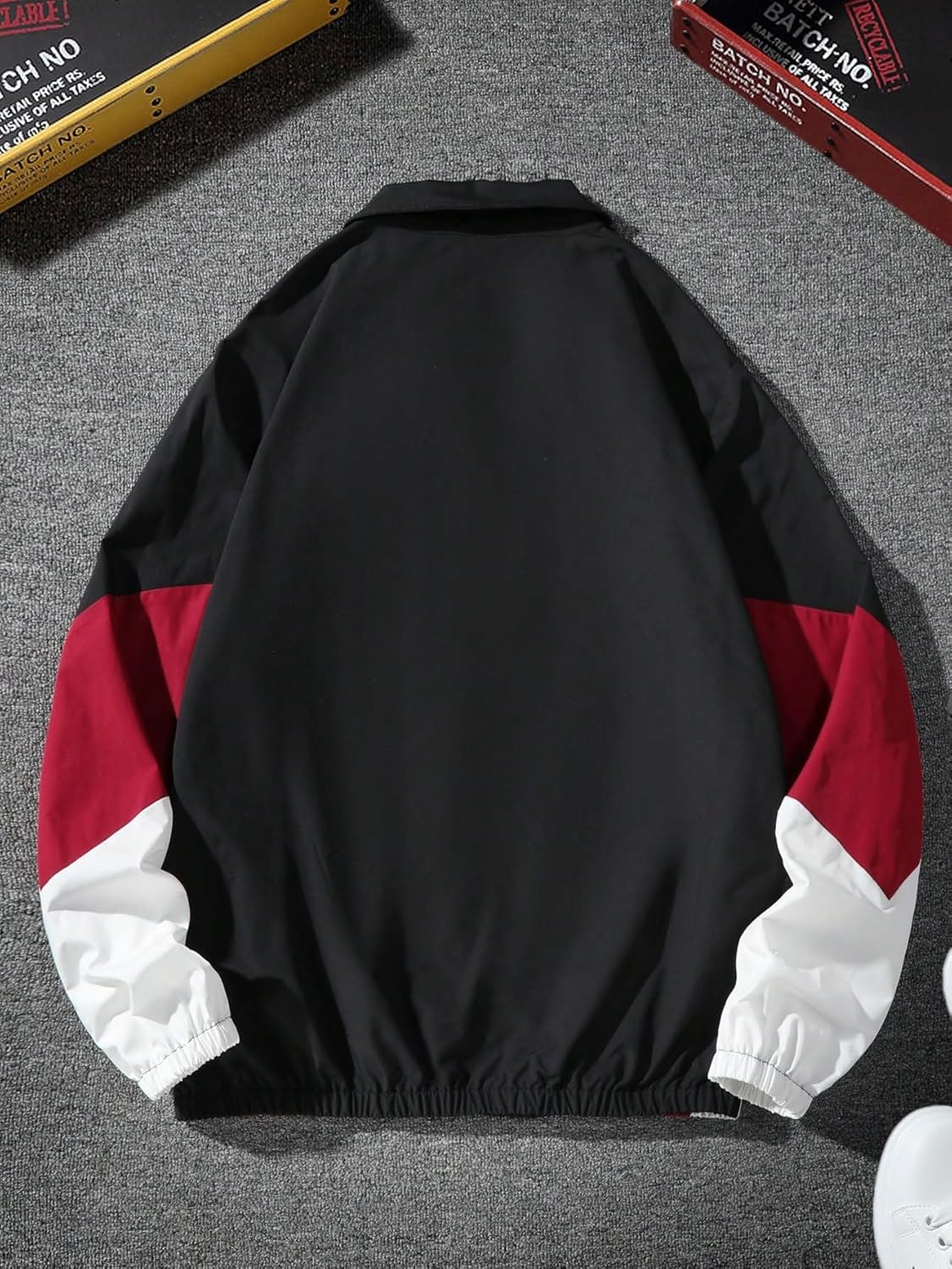 Men's Varsity Jacket Zipper Color Block Windbreaker Jackets Long Sleeve Coats Streetwear - Image 2